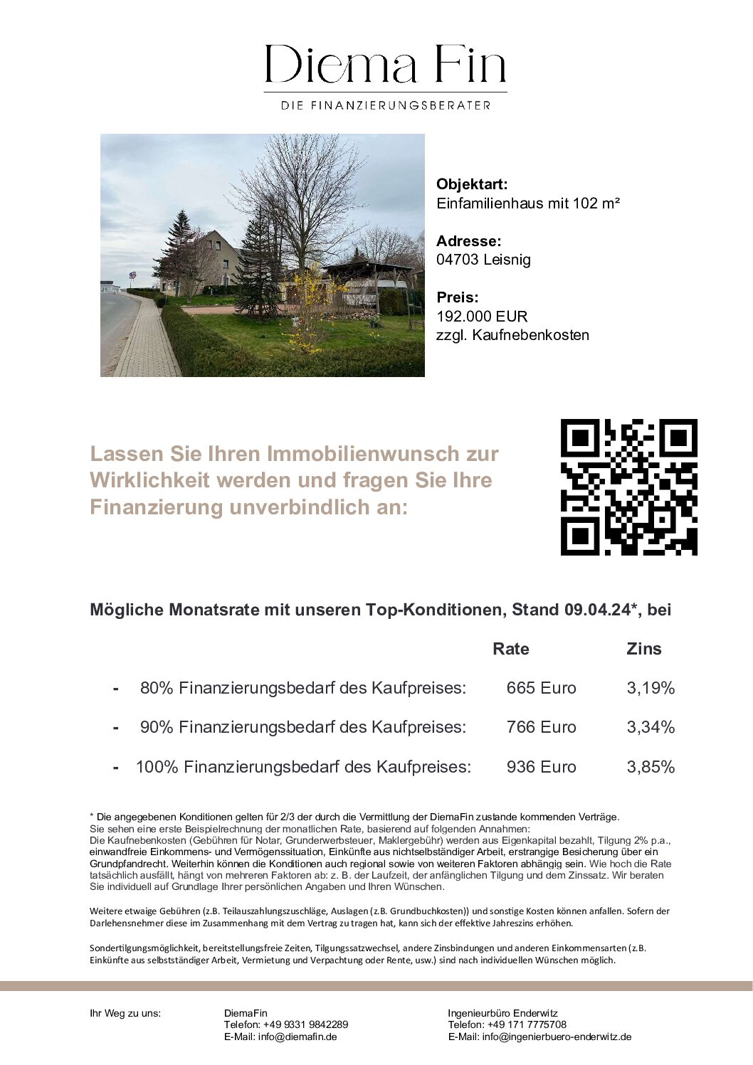 Finanzierungsexpose EFH 102 m²